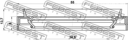 Запчасти и расходники - Сальник привода 38x55x8/13.7 Nissan Murano/Qashqai/X-Trail 01> FEBEST 95JES