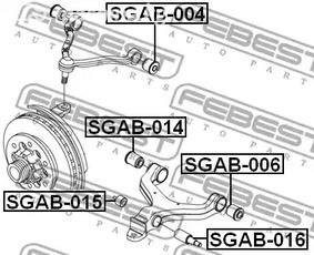 Запчасти и расходники - Сайлентблок нижнего рычага SsangYong Actyon/Kyron 05> FEBEST SGAB015