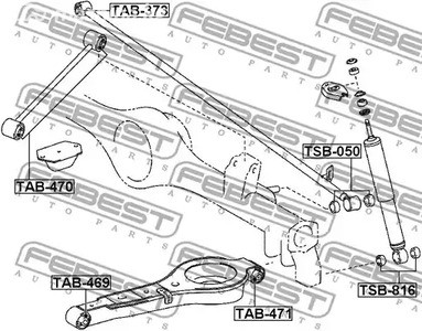 Запчасти и расходники - Втулка реактивной тяги задней к-кт 2шт Toyota Fortuner/Innova 03> FEBEST TS