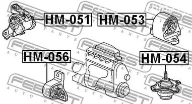 Spare Parts and Consumables - Подушка двигателя праваяHonda Civic EU/EP/ES 01-06 FEBEST HM051