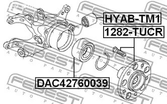 Запчасти и расходники - Сайлентблок зад. попереч. рычага Hyundai iX35 4WD 10> FEBEST HYABTM1