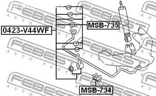 Spare Parts and Consumables - Тяга стабилизатора переднего Mitsubishi Pajero 2.4-3.5 90-00 FEBEST 0423V44