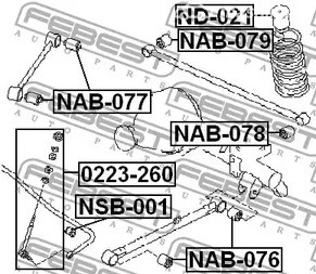 Spare Parts and Consumables - Сайлентблок зад. попереч. тяги п.Nissan Terrano WD21/R20/R50 87>/Vanette 86