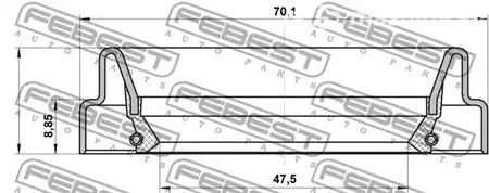 Авто тетиктер жана сарптоолору - Сальник привода 49x70x8.9 Toyota 4 Runner 87-96 FEBEST 95FDY49700909C