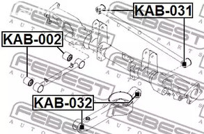 Запчасти и расходники - Сайлентблок задней поперечной тяги KIA Carnival 03> FEBEST KAB031