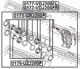 Spare Parts and Consumables - Поршень суппорта тормозного переднего Toyota Land Cruiser 200 07> FEBEST 01