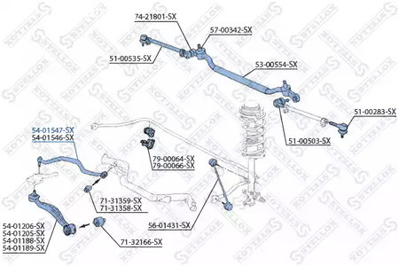 Запчасти и расходники - Рычаг верхний левый BMW E32/E31 all 86-99 STELLOX 5401547SX