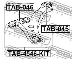 Авто тетиктер жана сарптоолору - Сайлентблок переднего рычага задний Lexus RX300/330/350 03-08 FEBEST TAB045