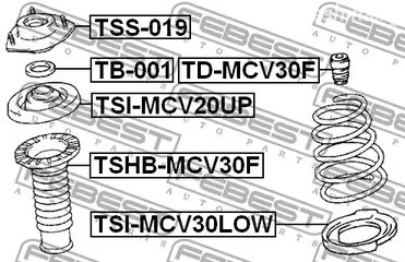 Авто тетиктер жана сарптоолору - Отбойник переднего амортизатора Toyota Camry Acv3/Mcv3 01-06 FEBEST TDMCV30