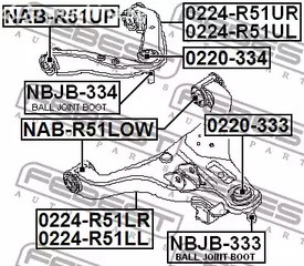 Spare Parts and Consumables - Опора шаровая верхняя Nissan Navara/Pathfinder 05> FEBEST 0220334