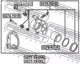 Запчасти и расходники - Р/к суппорта зад Febest 0275Y61R