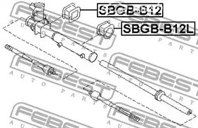 Запчасти и расходники - Втулка рейки рулевой Subaru Forester/Impreza/Legacy 89-02 FEBEST SBGBB12L