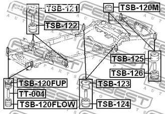 Запчасти и расходники - Сайлентблок подрамника Toyota Land Cruiser PRADO 120 GRJ12/KDJ12/RZJ12/TRJ1