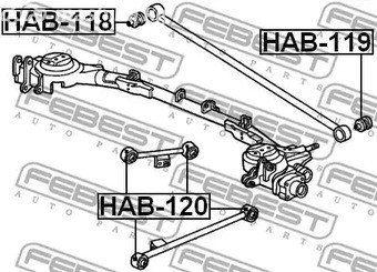 Spare Parts and Consumables - С/б зад попер рычага LH (5дв) Febest HAB118