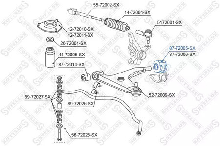 Spare Parts and Consumables - Сайлентблок рычага зад. л. Mitsubishi Lancer 92>/Carisma 95> STELLOX 877200