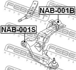 Spare Parts and Consumables - Сайлентблок рычага передний Nissan Maxima/Cefiro A33 98-06 FEBEST NAB001S