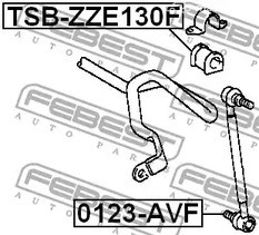 Spare Parts and Consumables - Втулка стабилизатора переднегоd24 Toyota Corolla ZZE130 02-07 FEBEST TSBZZ