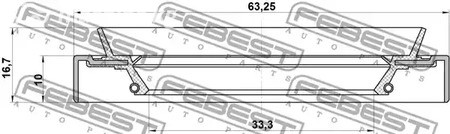 Запчасти и расходники - Сальник дифференциала 35x63x10/16.5 Toyota RAV4 2.0 94> FEBEST 95HDS3563101