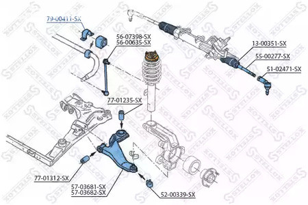 Spare Parts and Consumables - Втулка стабилизатора переднего d19 Ford Mondeo 00> STELLOX 7900411SX