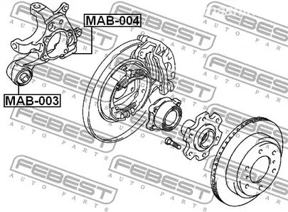 Spare Parts and Consumables - С/б задней цапфы перед Febest MAB003