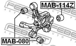 Запчасти и расходники - Сайлентблок заднего рычага Mitsubishi Lancer Cs 00-09 FEBEST MAB114Z