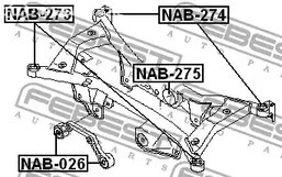 Запчасти и расходники - Сайлентблок подрамника передний Nissan X-trail T30 01-07 FEBEST NAB273