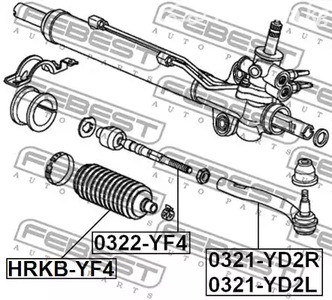 Запчасти и расходники - Тяга рулевая Honda Pilot 09> FEBEST 0322YF4