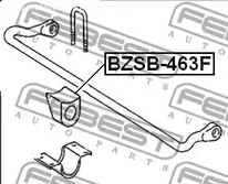 Запчасти и расходники - Втулка стабилизатора переднего Febest BZSB463F