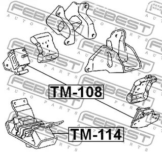 Spare Parts and Consumables - Подушка двигателя задняяToyota Land Cruiser Prado 90 96-02 FEBEST TM114