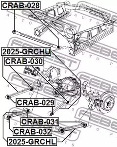 Spare Parts and Consumables - Сайлентблок заднего нижнего продольного рычага Jeep Liberty 08-12 FEBEST CR