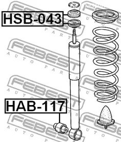 Spare Parts and Consumables - Втулка заднего амортизатора Honda Accord 94-98 FEBEST HSB043