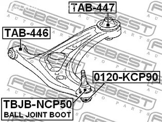 Spare Parts and Consumables - Сайлентблок рычага передний Toyota Yaris KSP90/NLP90/NSP90/SCP90/NCP90 05-1