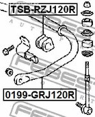 Запчасти и расходники - Втулка заднего стабилизатора d19 febest tsbrzj120r