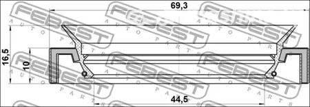 Spare Parts and Consumables - Сальник переднего редуктора RH Febest 95HAS46691016C