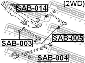 Spare Parts and Consumables - Сайлентблок зад.рычага зад. внутр. Subaru Impreza/Legasy 92>/Forester 98-02