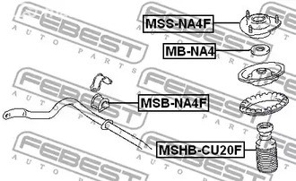 Авто тетиктер жана сарптоолору - Опора аморт перед RH+LH Febest MSSNA4F