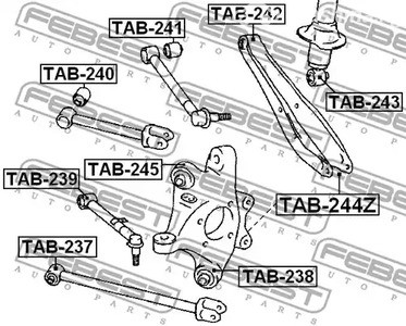 Запчасти и расходники - Сайлентблок рычага заднего Toyota Crown/Majesta GRS18/UZS18 03-08 FEBEST TA