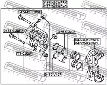 Spare Parts and Consumables - Рем.к-т диск.торм. Mitsubishi Montero/Pajero 92> diam.43 FEBEST 0475V45F