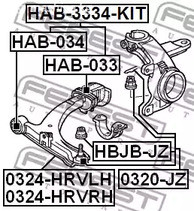 Spare Parts and Consumables - Сайлентблок рычага передний Honda HR-V 99> FEBEST HAB034