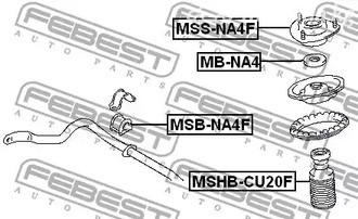 Авто тетиктер жана сарптоолору - Втулка стабил-ра перед Febest MSBNA4F