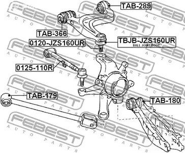 Spare Parts and Consumables - Шаровая опора заднего верхнего рычага Febest 0120JZS160UR