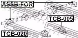 Авто тетиктер жана сарптоолору - Подшип.подвесной N2 Toyota Harrier/Lexus RX300 MCU15 97-00 FEBEST TCB005