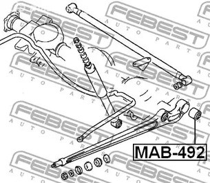 Spare Parts and Consumables - Сайлентблок зад. продол. рычага зад. Mitsubishi Pajero L141G-L146G/V2# 88-9