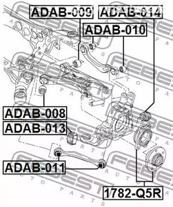 Авто тетиктер жана сарптоолору - Сайлентблок зад. рычага зад. Audi A4/A5/A6/S4/S5 all & quattro 07> FEBEST A