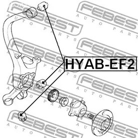 Авто тетиктер жана сарптоолору - Сайлентблок задней цапфы Hyundai XG 98>/Sonata EF 99-04 FEBEST HYABEF2