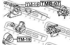 Spare Parts and Consumables - Подушка двигателя задняя без кронштейна Toyota Corolla AE100/EE100/CE100 91