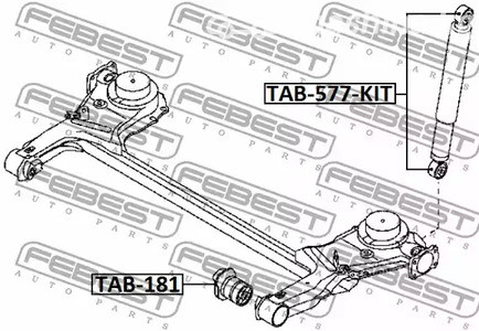 Spare Parts and Consumables - Комплект сайлентблоков заднего амортизатора 2шт Toyota Passo 04-10 FEBEST T