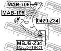 Spare Parts and Consumables - Сайлентблок переднего рычага задний Mitsubishi ASX GA 10> FEBEST MAB106