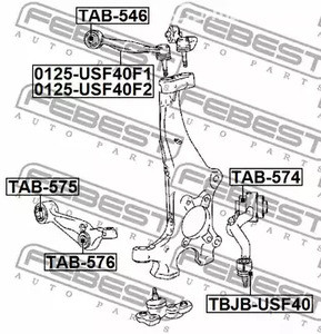 Spare Parts and Consumables - Сайлентблок переднего нижнего рычага febest tab574