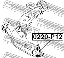 Запчасти и расходники - Опора шаровая Nissan Primera P12 01-07 FEBEST 0220P12